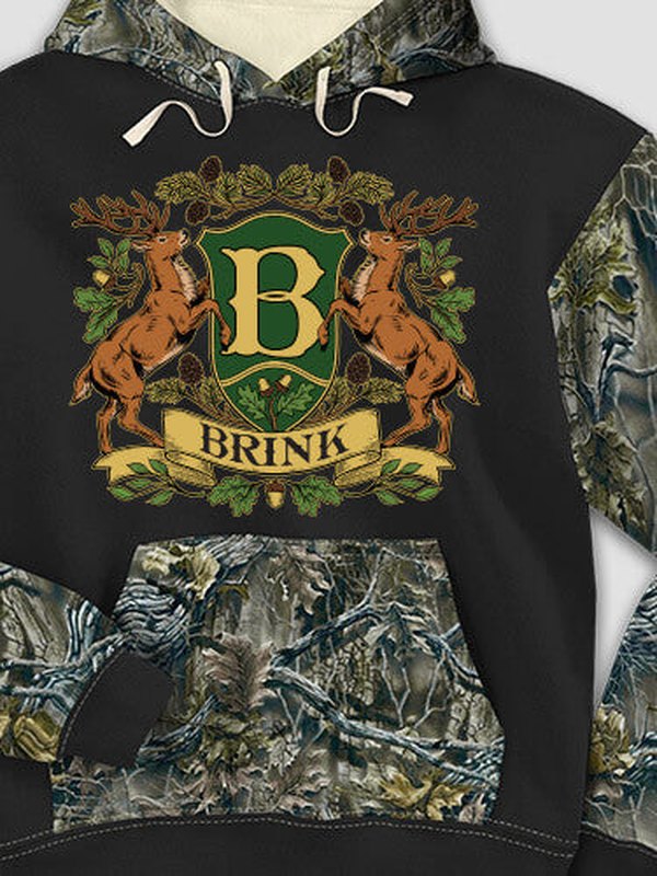 Stag Coat Of Arms : Printed 2-Tone Camo Hoodies product image 1