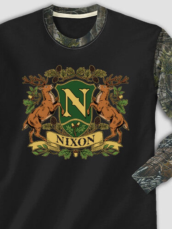 Stag Coat Of Arms : Printed 2-Tone Camo Long Sleeves product image 1