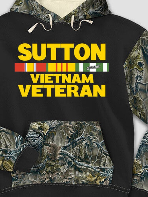 Vietnam Veteran : Printed 2-Tone Camo Hoodies product image 1