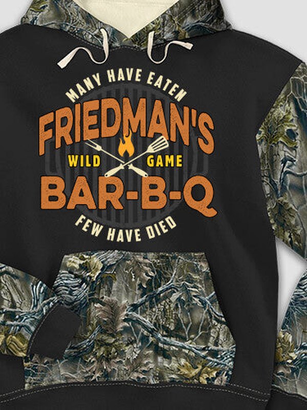 Wild Game Few Have Died BBQ : Printed 2-Tone Camo Hoodies product image 1