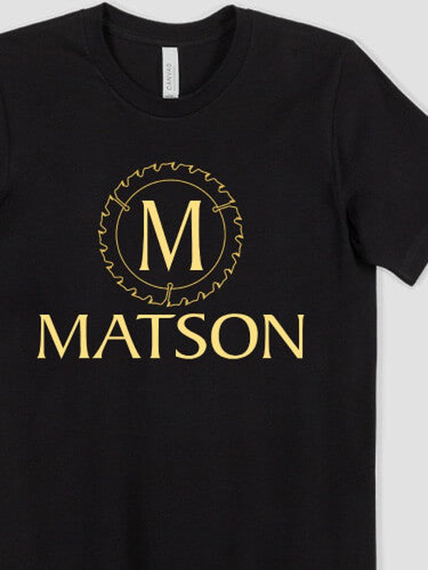 Woodworking Monogram : Premium Printed T-Shirts