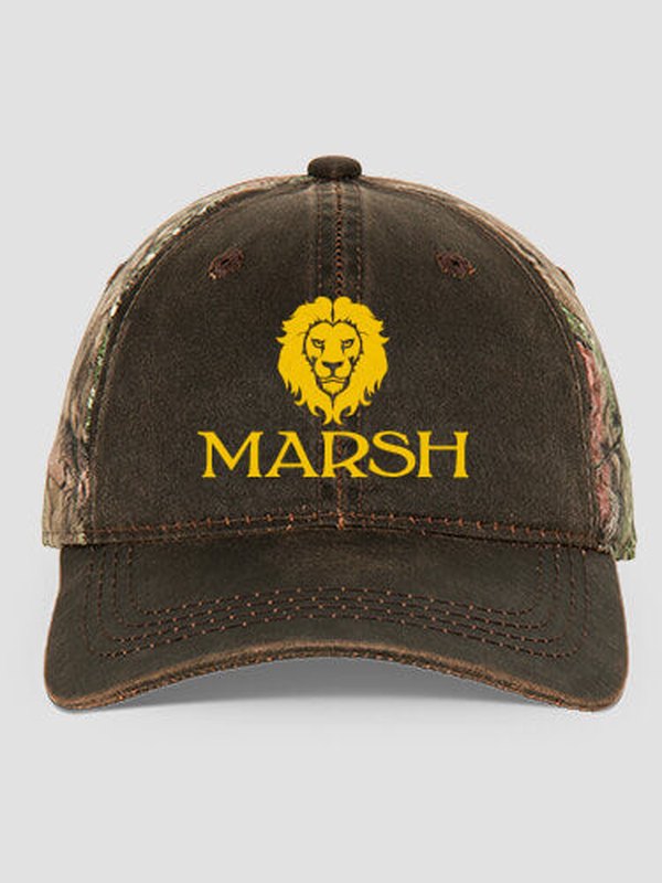 Lion : Embroidered 2-Tone Camo Hats