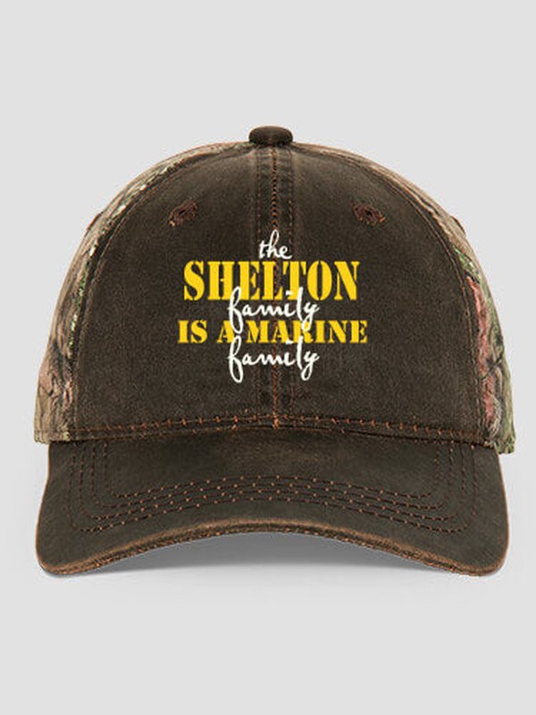Marine Family : Embroidered 2-Tone Camo Hats
