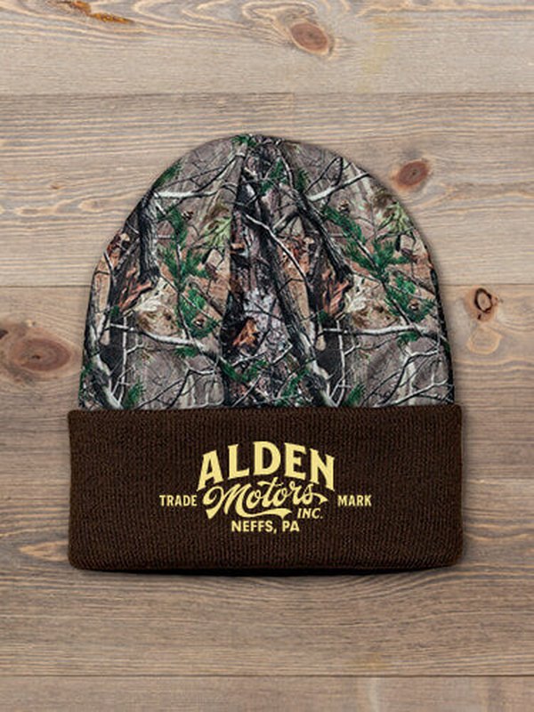 Motors : Embroidered 2-Tone Camo Cuffed Beanie