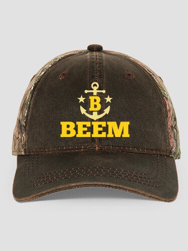 Nautical Monogram : Embroidered 2-Tone Camo Hats