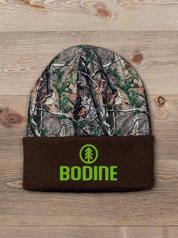 Pine Tree : Embroidered 2-Tone Camo Cuffed Beanie