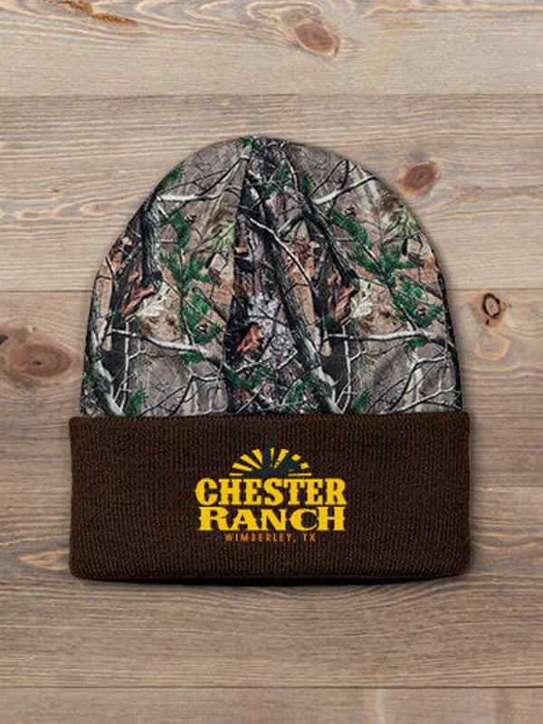 Ranch : Embroidered 2-Tone Camo Cuffed Beanie