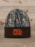 That's Why : Embroidered 2-Tone Camo Cuffed Beanie