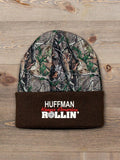 Trucking : Embroidered 2-Tone Camo Cuffed Beanie