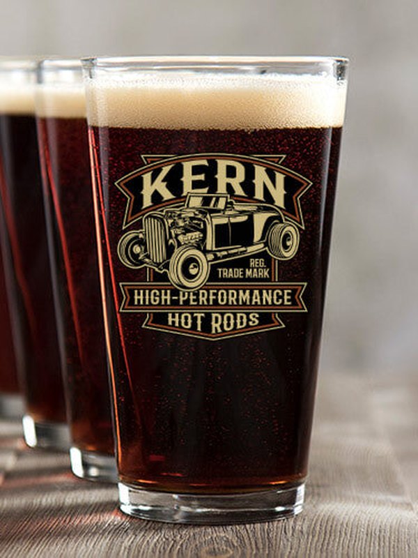 High-Performance Hot Rods : Pint Glasses - Color Printed