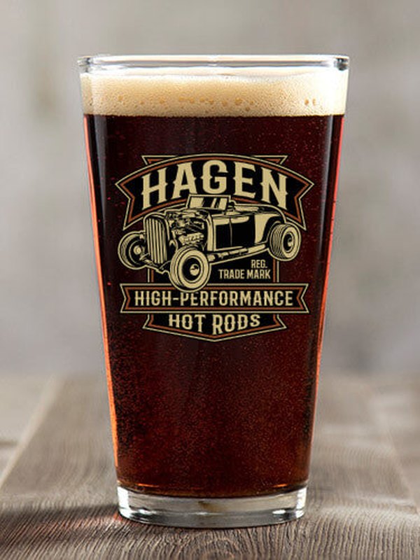 High-Performance Hot Rods : Pint Glasses - Color Printed