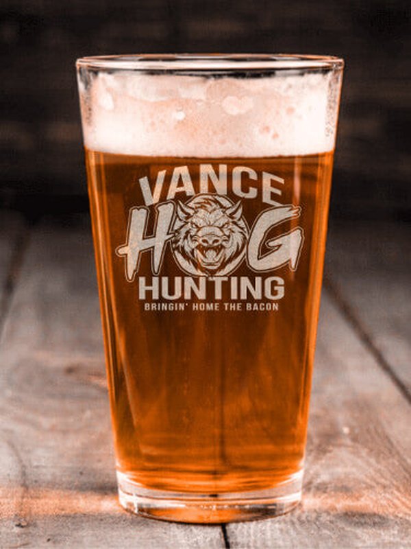 Hog Hunting : Pint Glasses - Engraved
