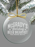 Holiday Bed And Breakfast : 4 Inch Round Glass Ornament