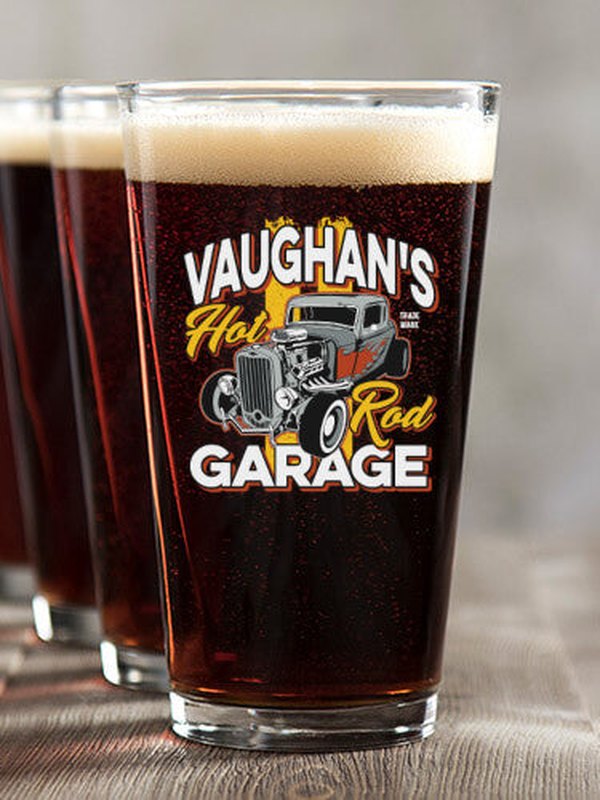 Hot Rod Garage BP : Pint Glasses - Color Printed