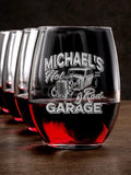 Hot Rod Garage BP : Stemless Wine Glasses - Engraved