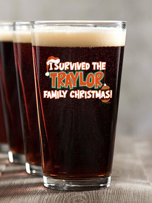 I Survived Christmas : Pint Glasses - Color Printed
