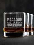 Irish Brand : Rocks Glasses - Engraved