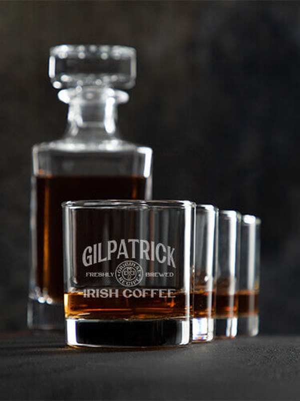 Irish Coffee : Decanter Rocks Glass Gift Sets - Engraved
