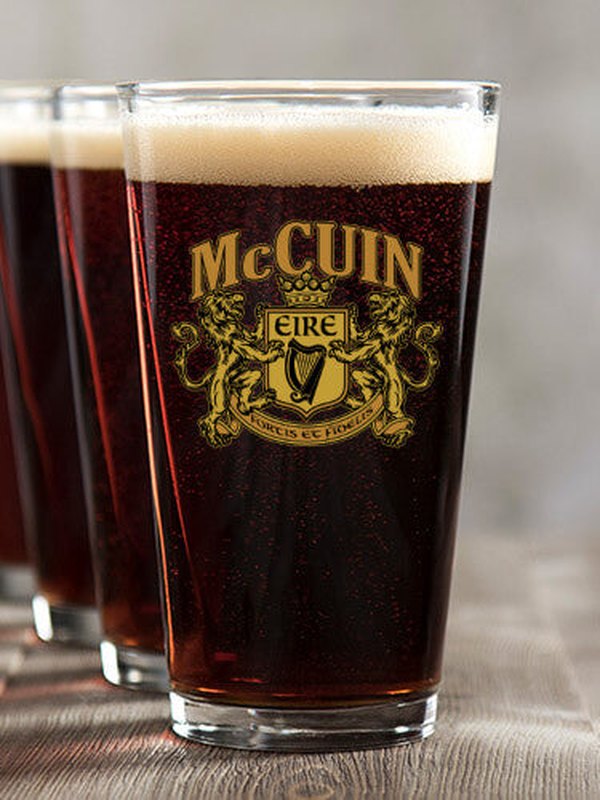 Irish Crest : Pint Glasses - Color Printed