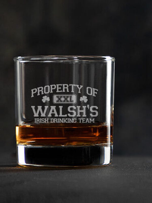 Irish Drinking Team : Rocks Glasses - Engraved