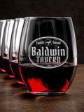 Irish Tavern : Stemless Wine Glasses - Engraved