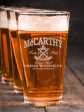 Irish Whiskey : Pint Glasses - Engraved