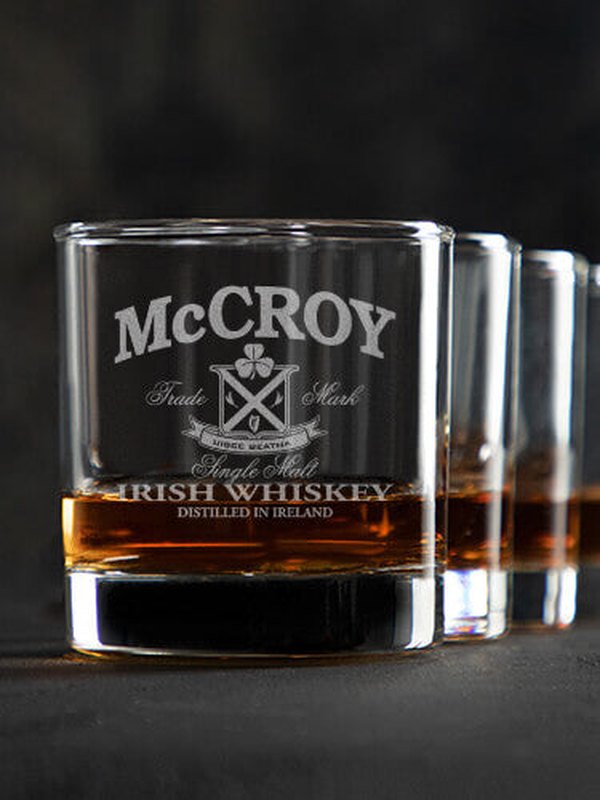 Irish Whiskey : Rocks Glasses - Engraved