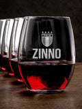 Italia : Stemless Wine Glasses - Engraved