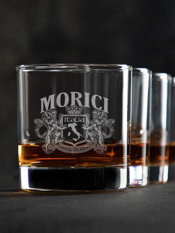 Italian Crest : Rocks Glasses - Engraved product image 1