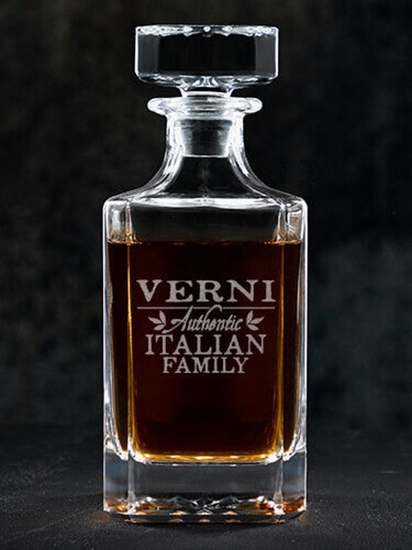 Italian Family : Whiskey Decanter - Engraved