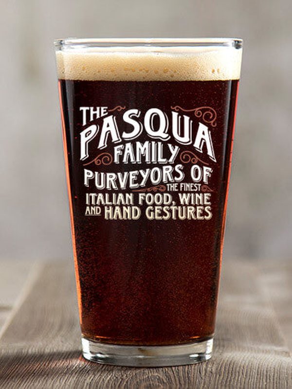 Italian Hand Gestures : Pint Glasses - Color Printed