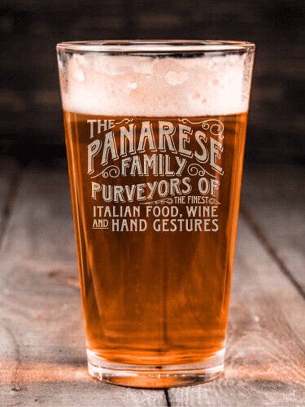 Italian Hand Gestures : Pint Glasses - Engraved