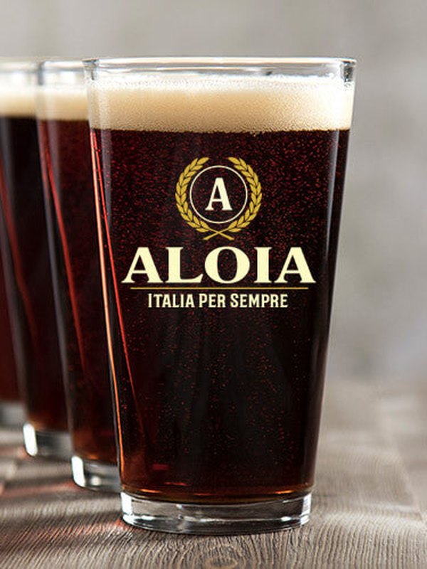 Italian Monogram : Pint Glasses - Color Printed