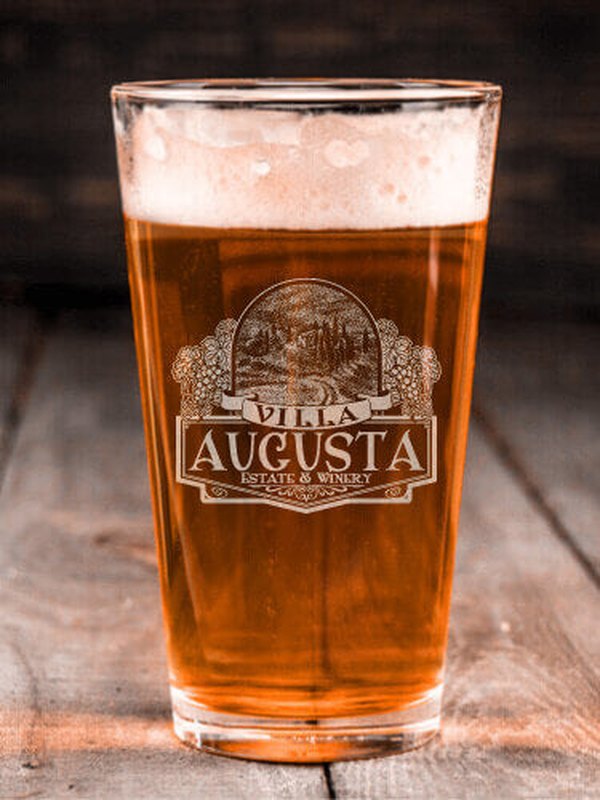 Italian Villa : Pint Glasses - Engraved
