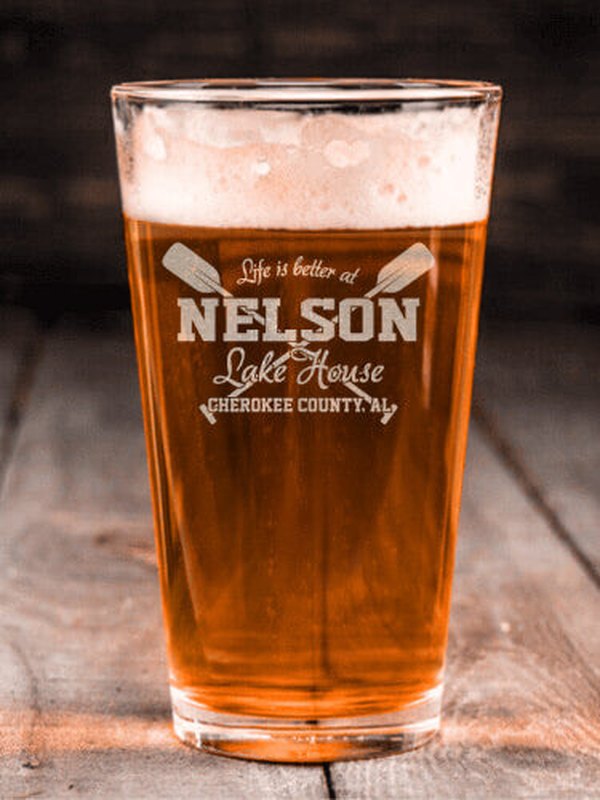 Lake House : Pint Glasses - Engraved