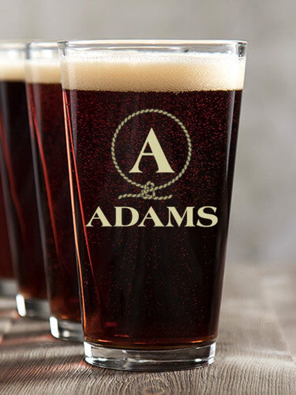 Lasso Monogram : Pint Glasses - Color Printed