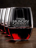 Laundry Service : Stemless Wine Glasses - Engraved