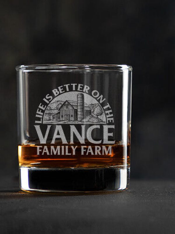 Life Is Better Farm : Rocks Glasses - Engraved