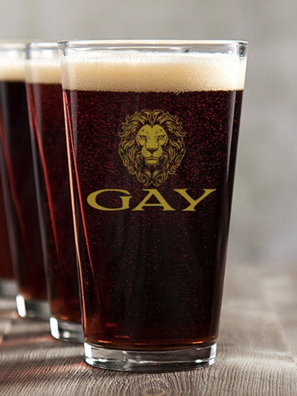 Lion : Pint Glasses - Color Printed