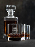 Lion : Decanter Rocks Glass Gift Sets - Engraved