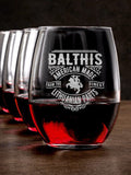 Lithuanian Parts : Stemless Wine Glasses - Engraved