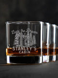 Livin' The Dream Cabin : Rocks Glasses - Engraved
