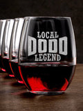 Local Legend : Stemless Wine Glasses - Engraved