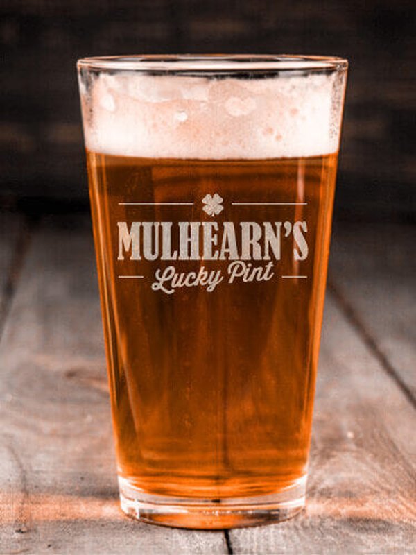 Lucky : Pint Glasses - Engraved product image 2