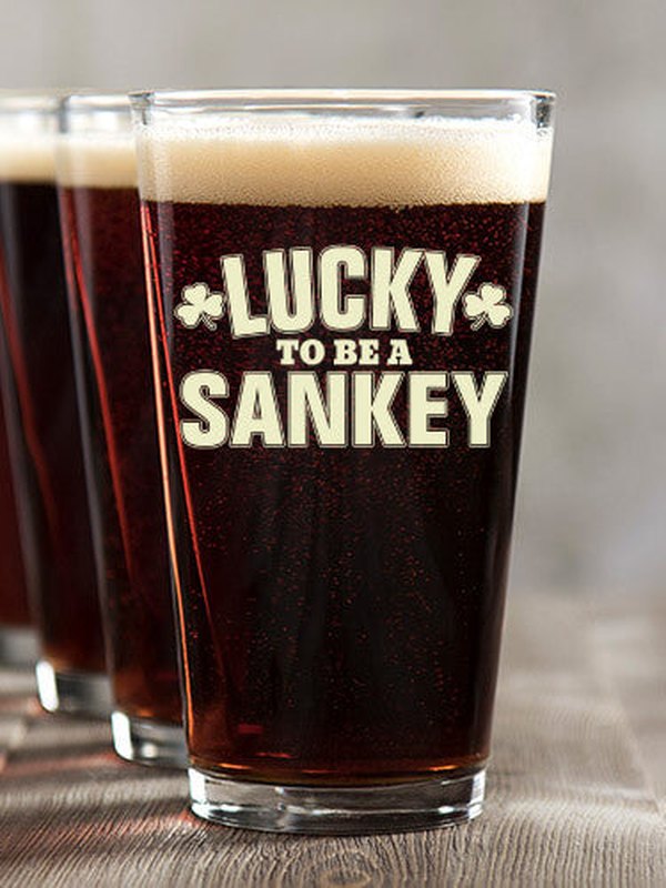 Lucky To Be : Pint Glasses - Color Printed