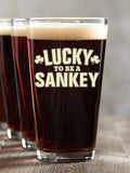 Lucky To Be : Pint Glasses - Color Printed