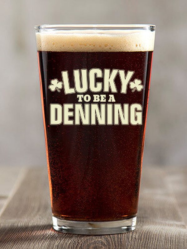 Lucky To Be : Pint Glasses - Color Printed