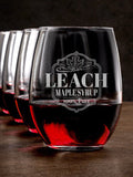 Maple Syrup : Stemless Wine Glasses - Engraved