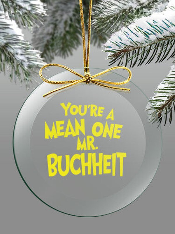 Mean One : 4 Inch Round Glass Ornament