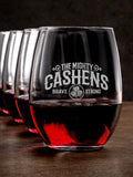 Mighty : Stemless Wine Glasses - Engraved